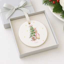 Personalised Baby's First Christmas Ornament - Ceramic Bauble Custom Newborn Gift 1st Xmas Tree Decoration Any Name Keepsake 2025 - thumbnail 2