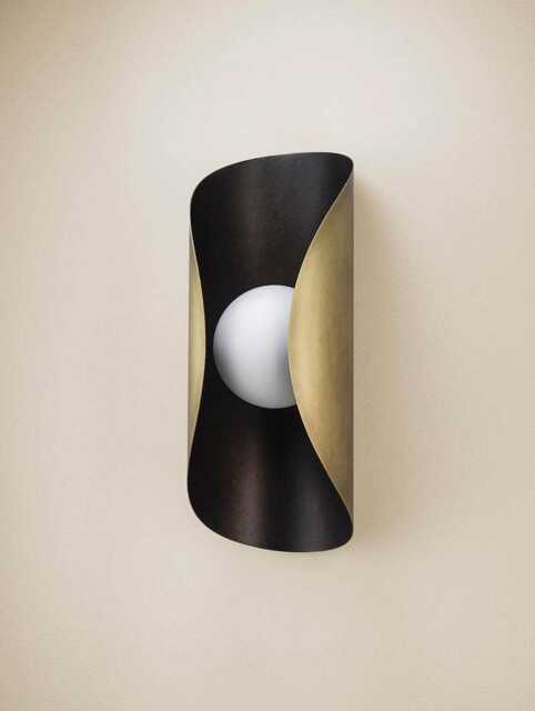 1950's Perla Wall Sconce Italian Sputnik Style Antique Brass Luxury Lamp - Inspired By Style- Brushed Fixture - image 1