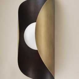 1950's Perla Wall Sconce Italian Sputnik Style Antique Brass Luxury Lamp - Inspired By Style- Brushed Fixture - thumbnail 3