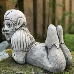 Laying Gnome Statue Concrete Relaxing Figurine Stone Dwarf Decoration Outdoor Ornament Gnome Lover Gift Handmade Yard Art - thumbnail 4