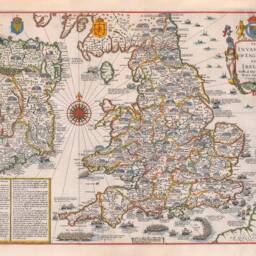 Old England & Ireland Map, 1676 - Invasions & Civil Wars Since 1066 British Isles & Great Britain Wall Art Framed Or Unframed - thumbnail 2