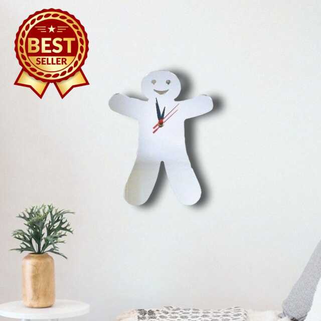 Gingerbread Man Acrylic Clock - Many Colours Available - Bespoke Shapes & Sizes Made - image 1