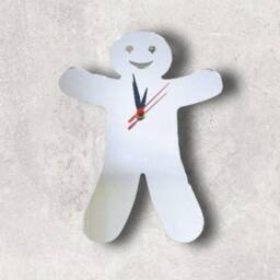 Gingerbread Man Acrylic Clock - Many Colours Available - Bespoke Shapes & Sizes Made - thumbnail 2
