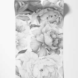 Giant Black & White Peony Removable Wallpaper-Peel Stick Wallpaper-Wall Mural Wallpaper - Pre-Pasted Floral Wallpaper - thumbnail 3