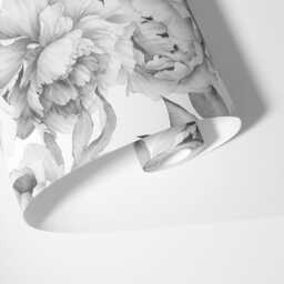 Giant Black & White Peony Removable Wallpaper-Peel Stick Wallpaper-Wall Mural Wallpaper - Pre-Pasted Floral Wallpaper - thumbnail 4