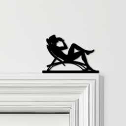 Door Topper Man Relaxing Sun Lounger Various Colours Top Of Decorative Sign - Novelty Wall Decor, Frame Art, Art - thumbnail 1