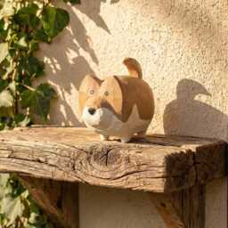 Endearing Chonky Fox Wood Carving, Whimsical Hand-Carved Plump Figurine, Cute Abstract Forest Animal, Unique Gift For Her, Desk Pet - thumbnail 4