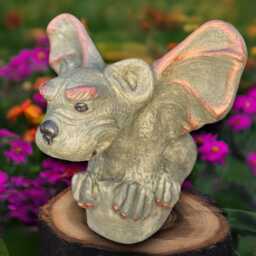 Large Flying Bat Statue Concrete Decor Gothic Garden Sculpture Spooky Outdoor Ornament Handmade Figurine Bat Lover Gift Yard Art - thumbnail 2