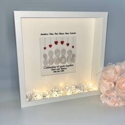 40 Years Ruby Wedding Anniversary Family Pebble Art Picture Frame Keepsake Gift For Her Him Couple - thumbnail 1