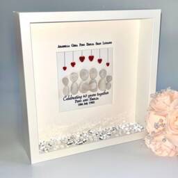 40 Years Ruby Wedding Anniversary Family Pebble Art Picture Frame Keepsake Gift For Her Him Couple - thumbnail 2