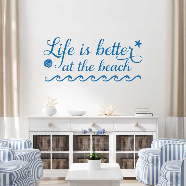 Beach House Vinyl Wall Decal Coastal Nautical Quote - image 1