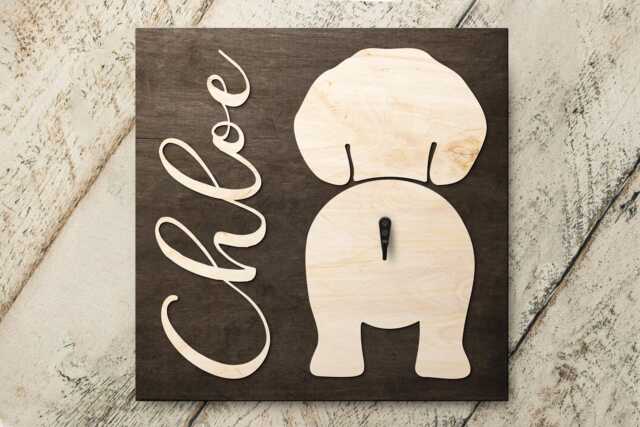 Personalized Dachshund Dog Butt Wood Sign With Pet Name, Funny Lover Gift For Birthday - image 1