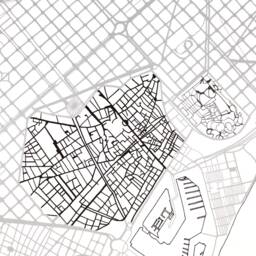 Barcelona Map Street Spain City Drawing Black & White - Art Print Wedding Anniversary Gift Mediterranean Europe Travel Wall Decor - thumbnail 2