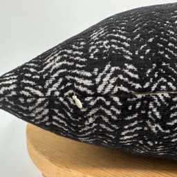 Black & White Textured Pillow Cover, Cotton Wool Euro Sham, 20x20 - thumbnail 4