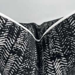 Black & White Textured Pillow Cover, Cotton Wool Euro Sham, 20x20 - thumbnail 2