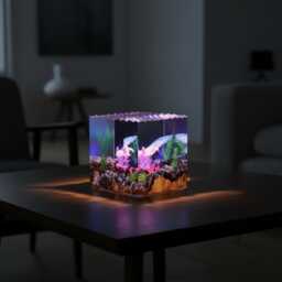 Axolotl Resin Night Light Aquarium Led Desk Lamp - thumbnail 4