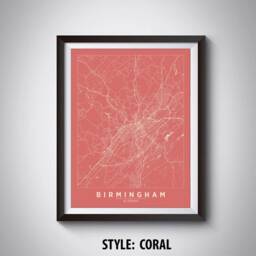 Birmingham Al Map Art Print Vintage Style Travel Poster - thumbnail 3