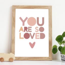 You Are Loved Print, Girls Nursery Prints, Wall Art, Bedroom Playroom Art - thumbnail 1