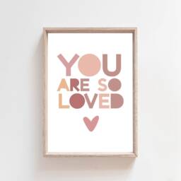 You Are Loved Print, Girls Nursery Prints, Wall Art, Bedroom Playroom Art - thumbnail 2