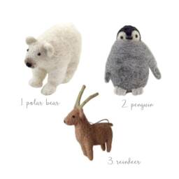 Nordic Felt Christmas Decorations - Penguin, Polar Bear, Reindeer, Decor, Gift Idea, Food Ornament, Stocking Filler - thumbnail 2
