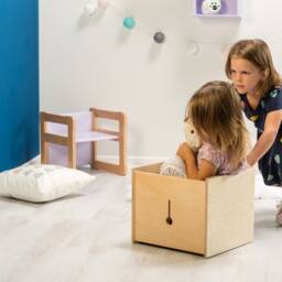 Montessori Beech Wood Toy Box Multifunctional Storage - thumbnail 3