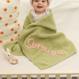 Embroidered Baby Blanket, Baby Blanket, Personalized Name, Newborn Gift, Custom 3D Stroller Shower Gift, Baby Gift - thumbnail 2