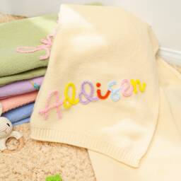Embroidered Baby Blanket, Baby Blanket, Personalized Name, Newborn Gift, Custom 3D Stroller Shower Gift, Baby Gift - thumbnail 1