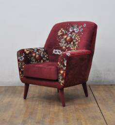 Bay Armchair - Deep Maroon Gobelin - thumbnail 1