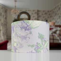 Lampshades in Laura Ashley Violetta Silver White Fabric Various Sizes Free Delivery - thumbnail 3
