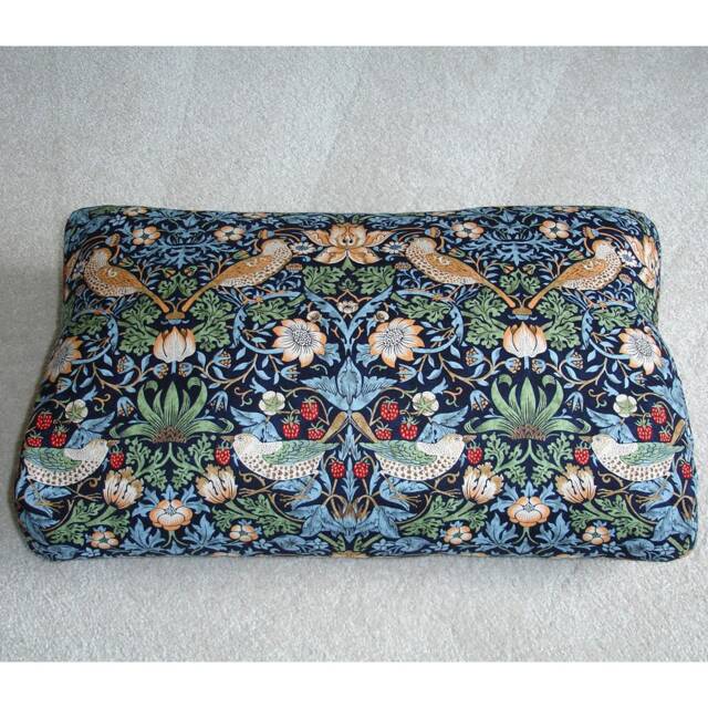 William Morris Strawberry Thief Tempur Original 50cm Medium Pillow Cover Only Neck Orthopaedic Cushion 50x31cm Case Pillowcase Blue - image 1