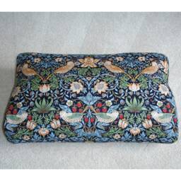 William Morris Strawberry Thief Tempur Original 50cm Medium Pillow Cover Only Neck Orthopaedic Cushion 50x31cm Case Pillowcase Blue - thumbnail 1