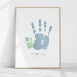 Handprint Art - Baby First Christmas Grandparent Ornament Memorial Gift From Grandchild - thumbnail 2