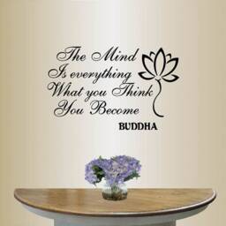 In-Style Decals Wall Vinyl Decal Home Decor Art Sticker Buddha Quote The Mind Is Everything Yoga Room Removable Stylish Mural Design 462 - thumbnail 1