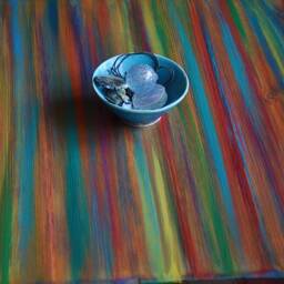 Square Wood Coffee Table Hand Painted in Unique Vibrant Tropical Sunset Colour Scheme Supplied With Black Metal Hair Pin Legs Made To Order - thumbnail 3