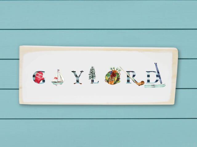 Gaylord, Michigan Wood Block ~ Iconic Art Of Usa Home Decor Wall - image 1