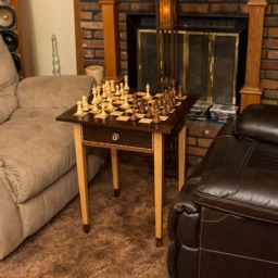 Exotic Wood Chess Table Handmade Craftsman Style Game Table - thumbnail 3