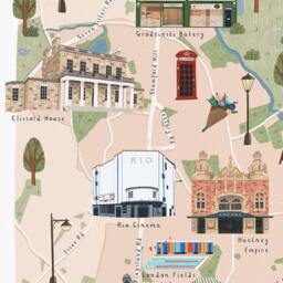 Hackney Map, Illustrated Map Of Hackney, Print, Art, East London Poster, Gift, Art - thumbnail 3