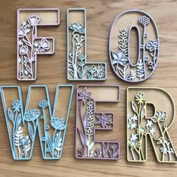 Floral Wooden Name Sign Wildflower Nursery Decor - thumbnail 3