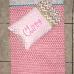 Custom Monogrammed Chevron Nap Mat Cover, Blanket, Pillow & Case - thumbnail 3