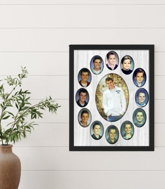 School Years Picture Frame - Oval K-12 Photo Collage Graduation Gift For Parents 11x14 Display Memory Kids - image 1