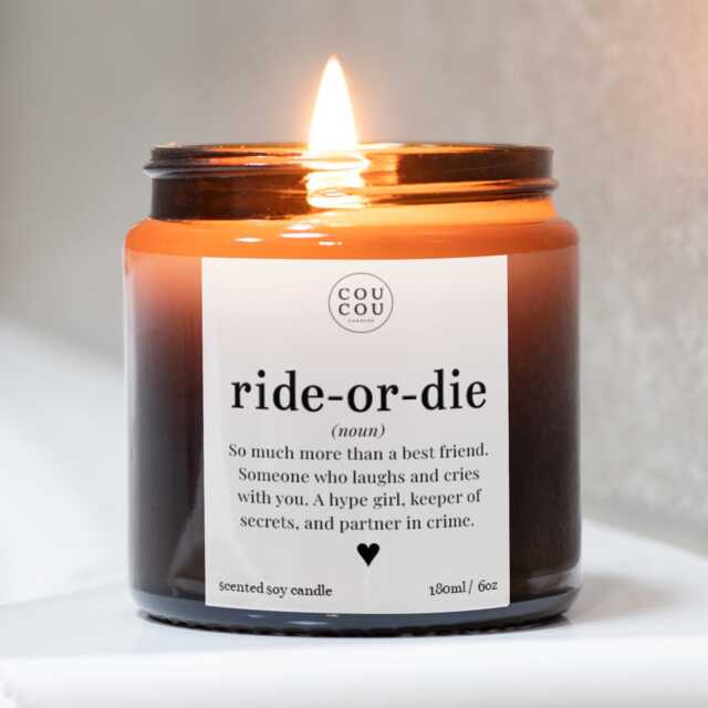 Ride Or Die Bestie Candle, Friend Gift, Luxury Soy Wax - image 1