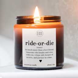Ride Or Die Bestie Candle, Friend Gift, Luxury Soy Wax - thumbnail 1
