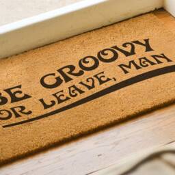 Be Groovy Or Leave Man/Funny Doormat Hippy Decor Fun Door Mat - thumbnail 2