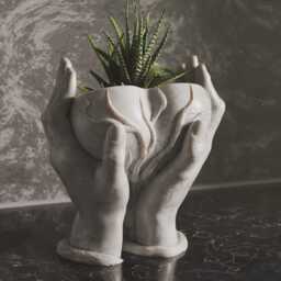 Elegant Hand-Shaped 3D Planter - Unique Modern Decorative Pot - thumbnail 3