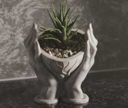 Elegant Hand-Shaped 3D Planter - Unique Modern Decorative Pot - thumbnail 1