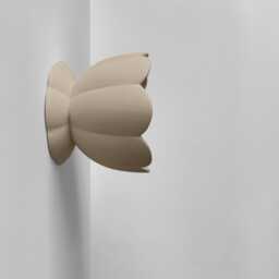 Small Vallea - Ceramic Flush Mount Wall Sconce Handmade Minimalist Flower Light Fixture in Natural Dune - thumbnail 3