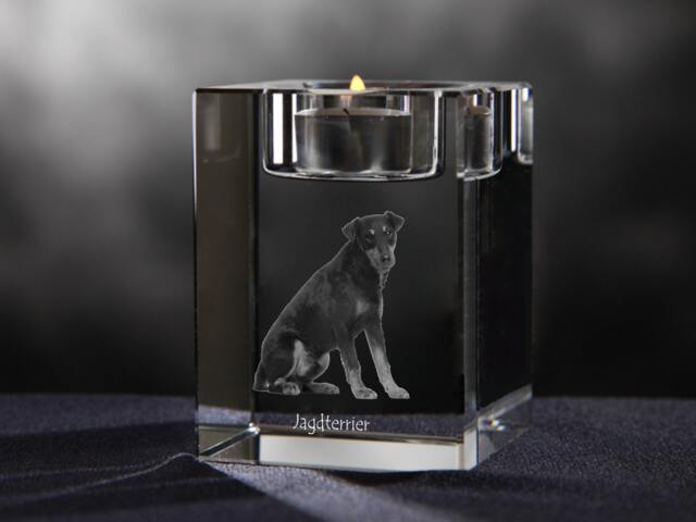 Jagdterrier - Crystal Candlestick With Dog, Souvenir, Decoration, Limited Edition, Collection - image 1
