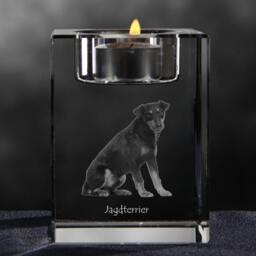 Jagdterrier - Crystal Candlestick With Dog, Souvenir, Decoration, Limited Edition, Collection - thumbnail 3