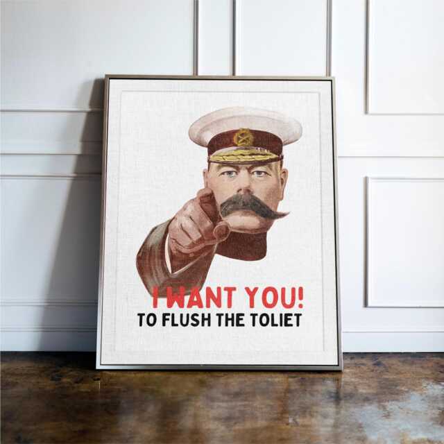 Funny Bathroom Sign Flush The Toilet, Guest Decor, Toilet Humour Sign, Restroom Wall Art, Etiquette - image 1