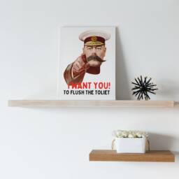 Funny Bathroom Sign Flush The Toilet, Guest Decor, Toilet Humour Sign, Restroom Wall Art, Etiquette - thumbnail 3